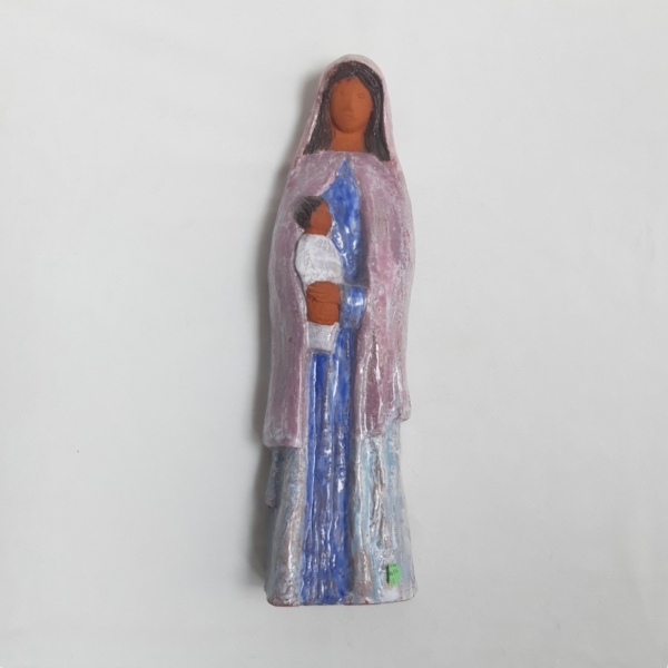 Grande Vierge à l'enfant murale H 35 cm