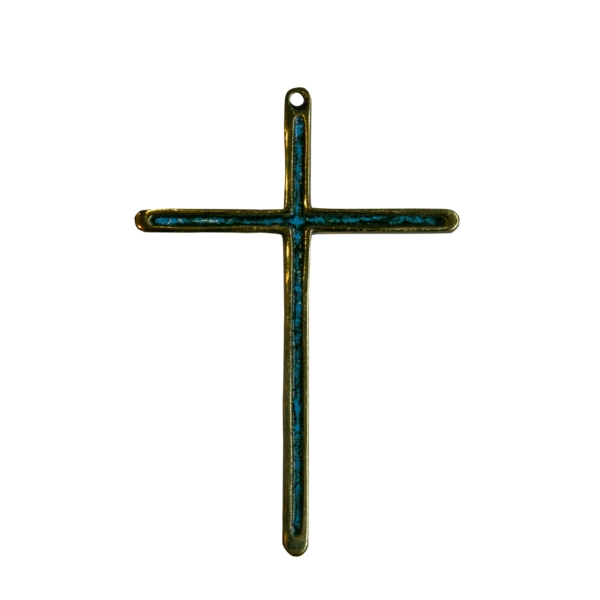 Croix murale en bronze émaillé 5