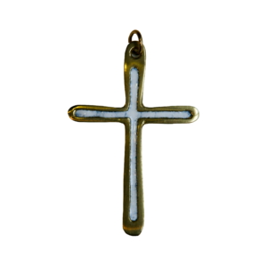 Petite croix en bronze émaillé