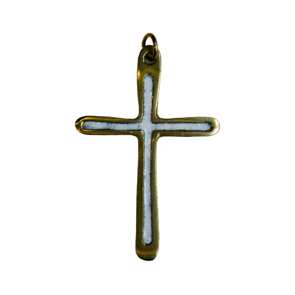 Petite croix en bronze émaillé
