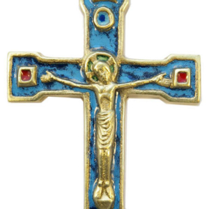 Crucifix mural en bronze émaillé