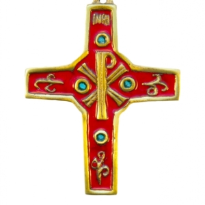 Croix murale en bronze émaillé 2