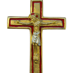 Crucifix mural en bronze émaillé 2