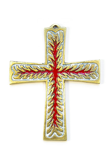Croix murale en bronze émaillé 3