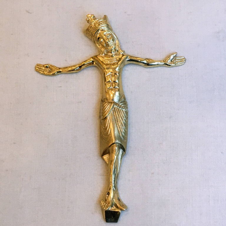 Croix Murale Catholique En Or – Crucifix Jésus Christ Élégant Style Latin 12,2 X 8,5 Cm Pour Maison & Église