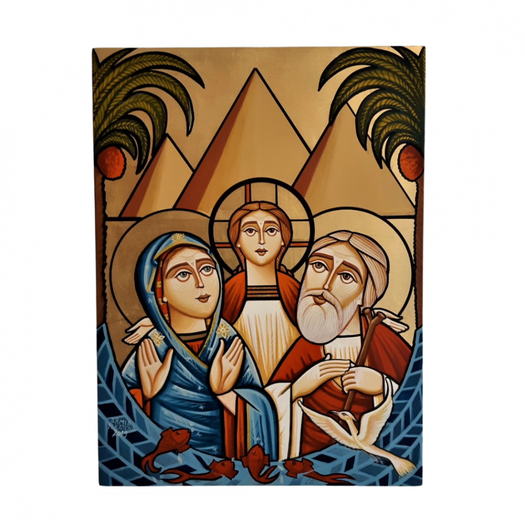 Icône copte Sainte Famille en Egypte Armia Elkatcha Chéret