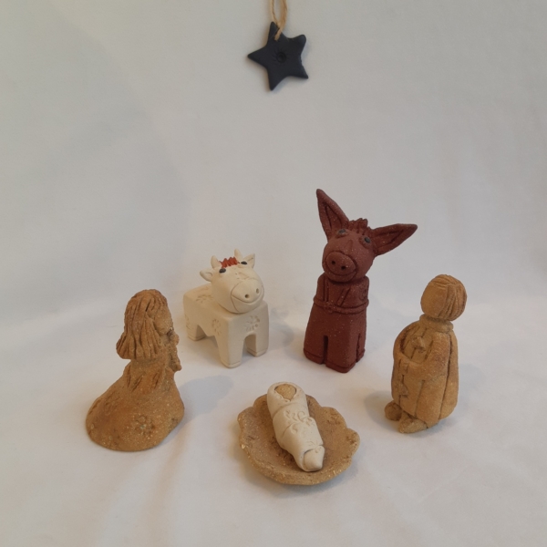 Crèche provençale terre brute 8 cm