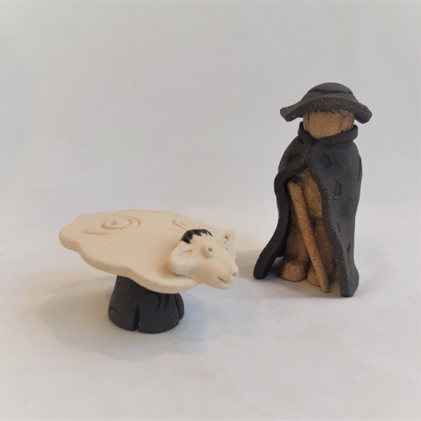 Crèche provençale terre brute 8 cm