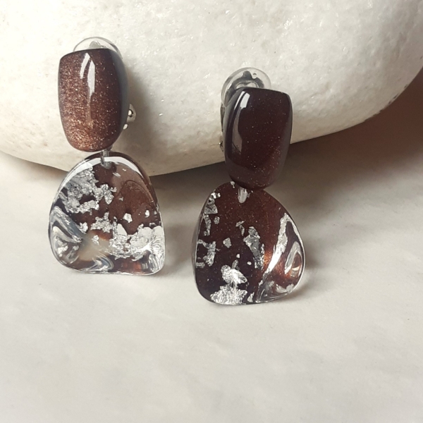 Boucles d'oreilles pépites argent clips MX Design